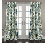Lush Decor Paire de Rideaux occultants Motif Cachemire Bleu 52 x 108 cm