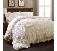 Lush Decor Parure de lit, Coton, Ivoire, Grand lit