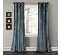 Lush Decor Prima Lot de 2 Rideaux occultants en Velours uni pour Salon, Salle à Manger, Chambre à Coucher - Bleu Ardoise - 274,3 x 96,5 cm - Taille L