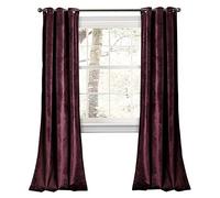 Lush Decor Prima Paire de Rideaux occultants en Velours pour Salon, Salle à Manger, Chambre à Coucher, 213,4 cm de Long, Prune