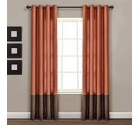 Lush Decor Prima Rideaux de fenêtre Color Block pour Salon, Salle à Manger, Chambre à Coucher (Paire), 137,2 x 213,4 cm, 213,4 x 137,2 cm, Marron/Rouille