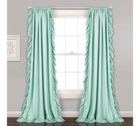 Lush Decor Reyna Lot de 2 Rideaux à Volants - 137,2 x 213,4 cm, Bleu Clair - Fluides et Romantiques pour Chambre à Coucher, Salon ou Salle à Manger