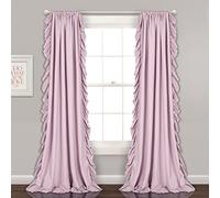 Lush Decor Reyna Lot de 2 Rideaux de fenêtre à Volants romantiques pour Chambre à Coucher, Salon ou Salle à Manger - Lilas - Décoration d'intérieur de Style Rustique et Chalet, 137,2 x 213,4 cm (l x