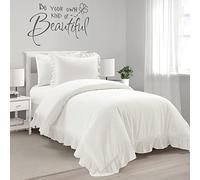 Lush Decor Reyna Parure de lit 2 pièces en Coton pour lit Simple XL Blanc