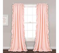 Lush Decor Reyna Rideaux de fenêtre à Volants pour Salon, Salle à Manger, Chambre à Coucher, 137,2 x 213,4 cm (l x L), Rose pâle