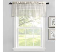 Lush Decor Rideau cantonnière pour fenêtre Transparent texturé de Style Rustique, 132,1 x 45,7 cm (l x L), Beige