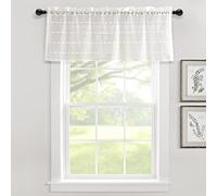 Lush Decor Rideau cantonnière pour fenêtre Transparent texturé de Style Rustique, 132,1 x 45,7 cm (l x L), Blanc