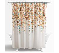 Lush Decor Rideau de Douche Fleur pleurante Turquoise/Mandarine 183 x 183 cm