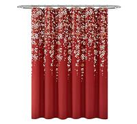 Lush Decor Rideau de Douche Fleur pleureur Rouge Simple 183 x 183 cm