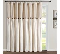 Lush Decor Rideau de fenêtre à Boutons en Lin (Panneau Simple), 213,4 cm de Long x 254 cm de Large, Lin