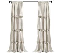 Lush Decor, Rideau de fenêtre Neutre Darla Panneau Simple, 213,4 x 101,6 cm