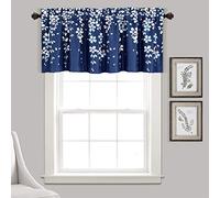Lush Decor Rideau de fenêtre occultant Motif Fleur pleureuse, Bleu Marine, 45,7 cm (L) x 132,1 cm (l)