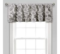 Lush Decor Riley - Cache-sommier Semi-Transparent à Volants - Nœud texturé - pour Salon, Salle à Manger, Chambre à Coucher, lit Simple - 137 cm de Large x 45,7 cm de Long - Gris Clair