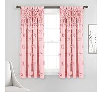 Lush Decor Riley Panneau de Rideau de fenêtre Fait à la Main avec nœuds charmants - Rideau Simple élégant filtrant la lumière pour Salon, Salle à Manger ou Chambre à Coucher - 137,2 x 160 cm (l x L),