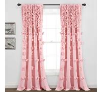 Lush Decor Riley Rideau de fenêtre (Panneau Simple), 213,4 x 137,2 cm, Rose