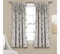 Lush Decor Riley Rideau de fenêtre Simple Gris Clair 160 x 137 cm