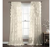 Lush Decor Riley Window Curtain, 84 by 54-inch, Ivory