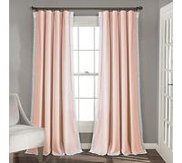 Lush Decor Rosalie Lot de 2 Rideaux de fenêtre filtrant la lumière - Rideaux Vintage de Style Rustique et campagnard français - Drapé rêveur Intemporel - Bordure en Dentelle Romantique - 137,2 cm de