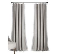 Lush Decor Rosalie Paire de Rideaux de fenêtre de Style Rustique pour Salon, Salle à Manger, Chambre à Coucher Gris Clair 274,3 x 137,2 cm