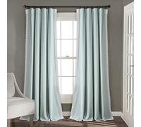Lush Decor Rosalie Paire de Rideaux de fenêtre de Style Rustique pour Salon, Salle à Manger, Chambre à Coucher (137,2 x 213,4 cm (l x L), Bleu