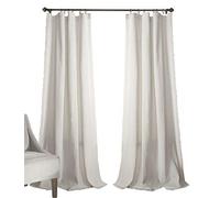 Lush Decor Rosalie Paire de Rideaux de fenêtre Style Rustique pour Salon, Salle à Manger, Chambre à Coucher Blanc 304,8 x 137,2 cm