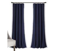 Lush Decor Rosalie Paire de Rideaux de fenêtre Style Rustique pour Salon, Salle à Manger, Chambre à Coucher 213,4 x 137,2 cm Bleu Marine 213,4 x 137,2 cm