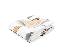 Lush Decor Rowley Couverture Motif Oiseaux Jaune et Gris 152,4 x 127 cm