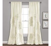 Lush Decor Serena Rideau de fenêtre (Panneau Simple) Ivoire 241,3 x 137,2 cm