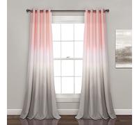 Lush Decor Umber Fiesta Lot de 2 Rideaux filtrant la lumière pour Salon, Salle à Manger, Chambre à Coucher, 132,1 cm de Large x 213,4 cm de Long, Rose poudré et Gris