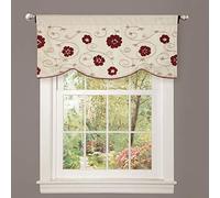 Lush Decor Valance Royal Embrace Rideau de fenêtre de Cuisine Motif Floral (Simple), 45,7 x 106,7 cm, Bleu, Rouge