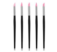 Lusofie Lot de 5 pinceaux de peinture en silicone pour outils de sculpture en résine, argile, pinceaux en silicone, pinceaux en caoutchouc, pinceaux de couleur 20 cm