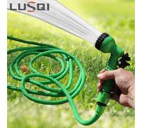 LUSQI 100FT tuyau extensible haute pression multifonctionnel tuyau d'eau pour le nettoyage de voiture maison jardin Irrigation pistolet de pulvérisation Green