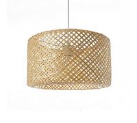 Lussiol Luminaire, suspension Minoï lampe de plafond bambou naturel, forme tambour, E27 60W, Diam 38 x 24 cm