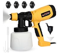 LustLocke Système de pulvérisation de couleur 700 W, pistolet à peinture HVLP électrique avec 4 buses et 3 modes de pulvérisation, débit réglable de 1200 ml/min avec nettoyage et raccords de soufflage