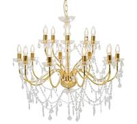 Lustre 2 couches Doré 15 ampoules E14