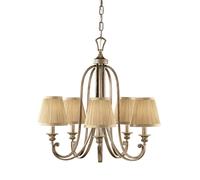 Lustre à 5 ampoules au fini sable argenté, E14