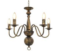 vidaXL Lustre 5 Ampoules Lampe Suspendue Lustre Luminaire Eclairage Intérieur Salon Salle de Séjour Salle à Manger Chambre à 281615