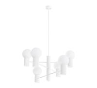 Lustre moderne blanc, globes verre 6xG9 HALO Sollux