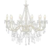 Lustre avec perles Blanc 12 ampoules E14