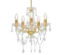 Lustre avec Perles de Cristal Argenté Rond Plafonnier Lampe Suspendue vidaXL