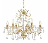 Lustre avec Perles de Cristal Doré Rond Plafonnier Lampe Suspendue vidaXL