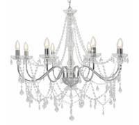 Lustre avec Perles Doré 8 Ampoules Plafonnier Lampe Suspendue Salon vidaXL