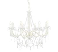 Lustre avec Perles Doré 8 Ampoules Plafonnier Lampe Suspendue Salon vidaXL