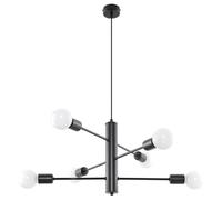 Lustre BASILIK Pure Lume noir 6xE27 métal 60cm indus