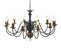 Lustre Blanc Antique 12 Ampoules Plafonnier Lampe Suspendue Eclairage vidaXL