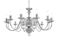 Lustre Blanc Antique 12 Ampoules Plafonnier Lampe Suspendue Eclairage vidaXL