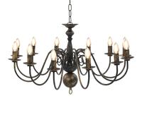 Lustre Blanc Antique 12 Ampoules Plafonnier Lampe Suspendue Eclairage vidaXL