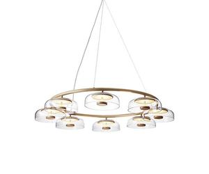 Lustre Blossi 8, Or Nordique et Verre Transparent