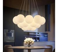 Lustre Boule à Bulles en Verre Blanc, Lampe Suspendue à LED, Lampe Suspendue Créative pour Chambre d'enfant, Salon, Salle à Manger, Chambre à Coucher, Magasin De Vêtements, Lustre D'