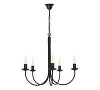 Lustre chandelier classique métal noir 5xE14 Kaja K-4971